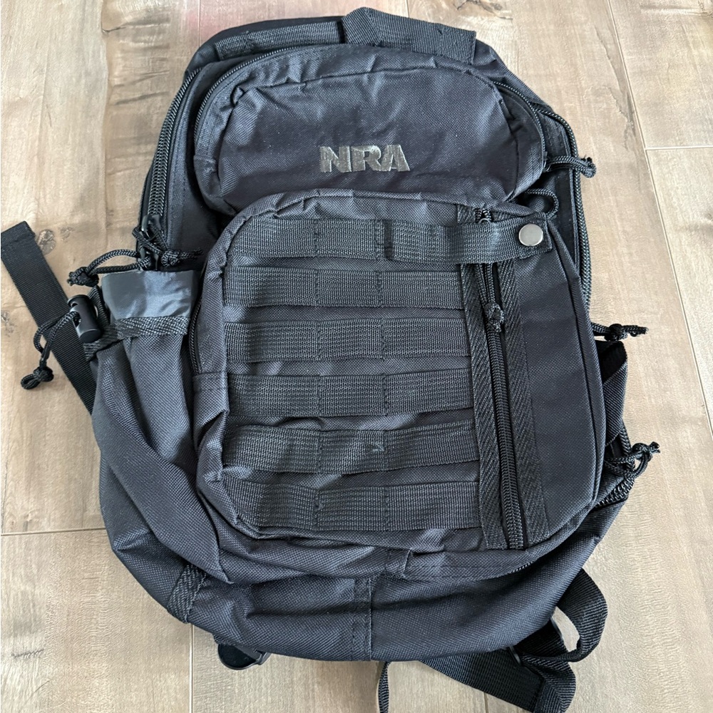 NRA Backpack Nylon Black 18 inch Bag Travel Tactical Heavy Duty‎